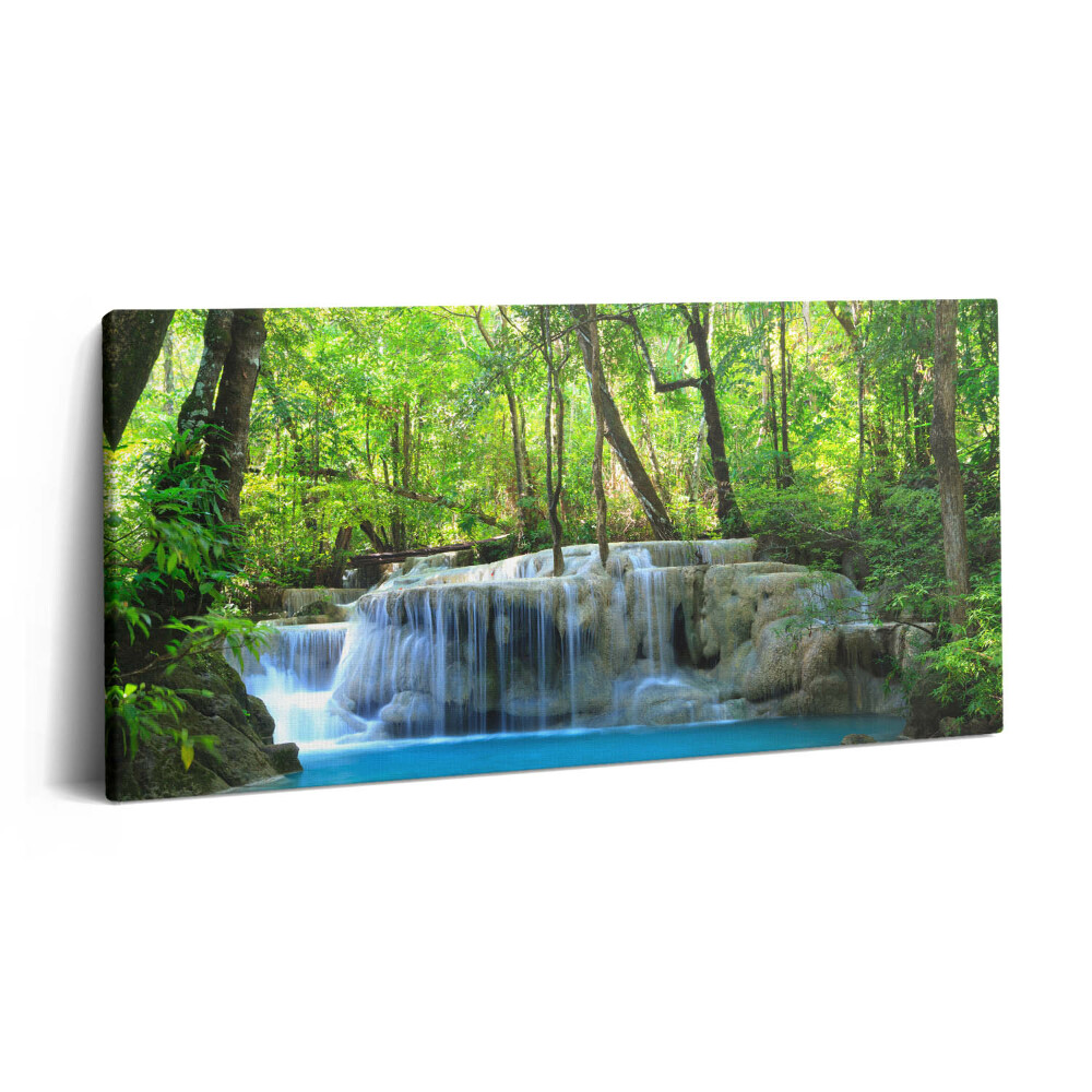 Print pe pânză 140x70 Peisaj de cascadă în pădure