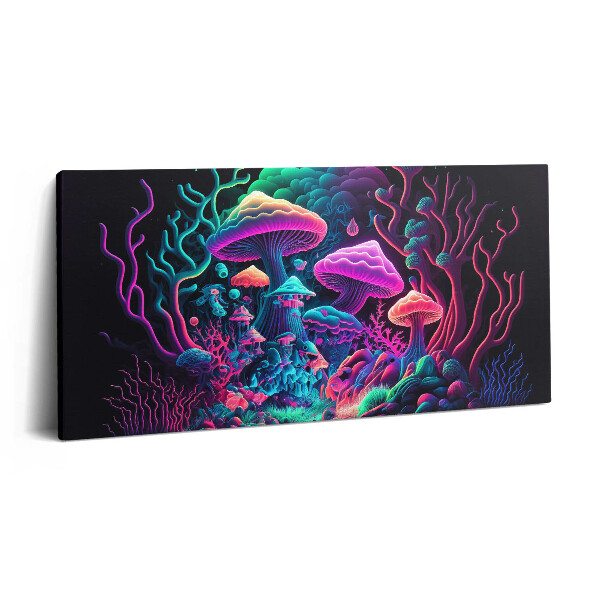Print pe pânză 140x70 Ciuperci neon