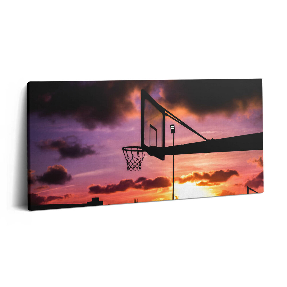 Print pe pânză 140x70 Baschetul și apusul soarelui