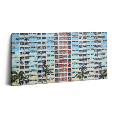 Print pe pânză 140x70 Clădire colorată în Hong Kong