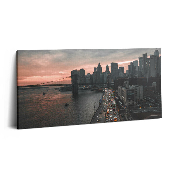 Print pe pânză 140x70 Vedere aeriană a orașului în zori