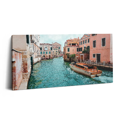 Print pe pânză 140x70 Barcă cu motor pe râu