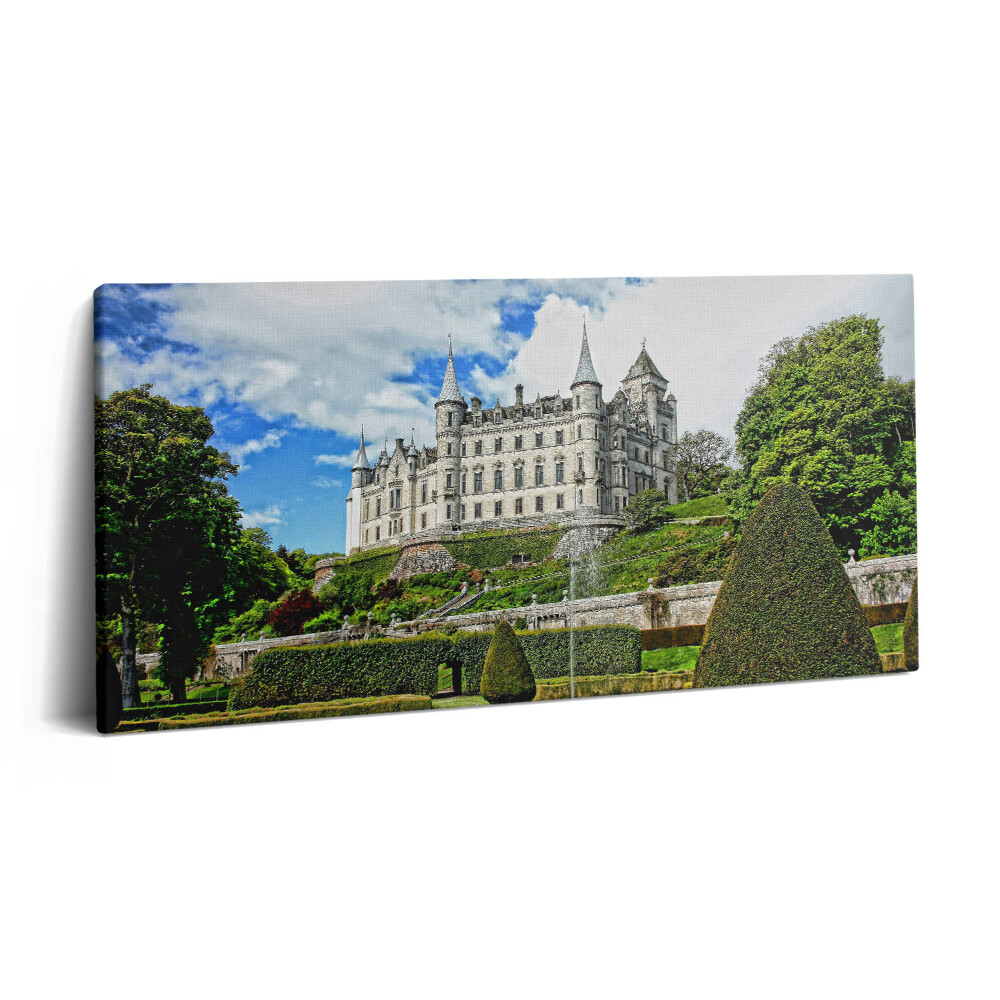 Print pe pânză 140x70 Castel cu grădină în Scoția