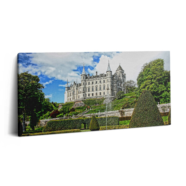 Print pe pânză 140x70 Castel cu grădină în Scoția