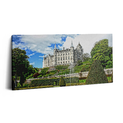 Print pe pânză 140x70 Castel cu grădină în Scoția
