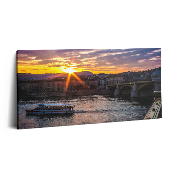 Print pe pânză 140x70 Barcă din Budapesta