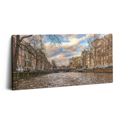Print pe pânză 140x70 Canalul Rotterdam