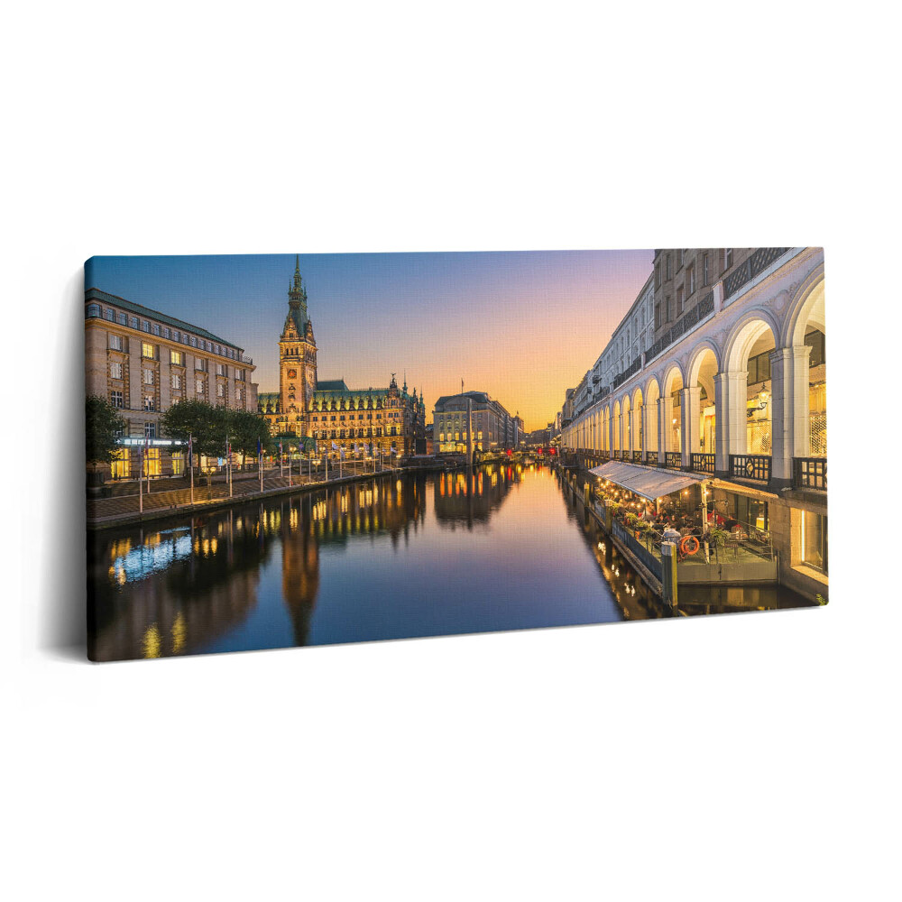 Print pe pânză 140x70 Primăria orașului Hamburg, Germania