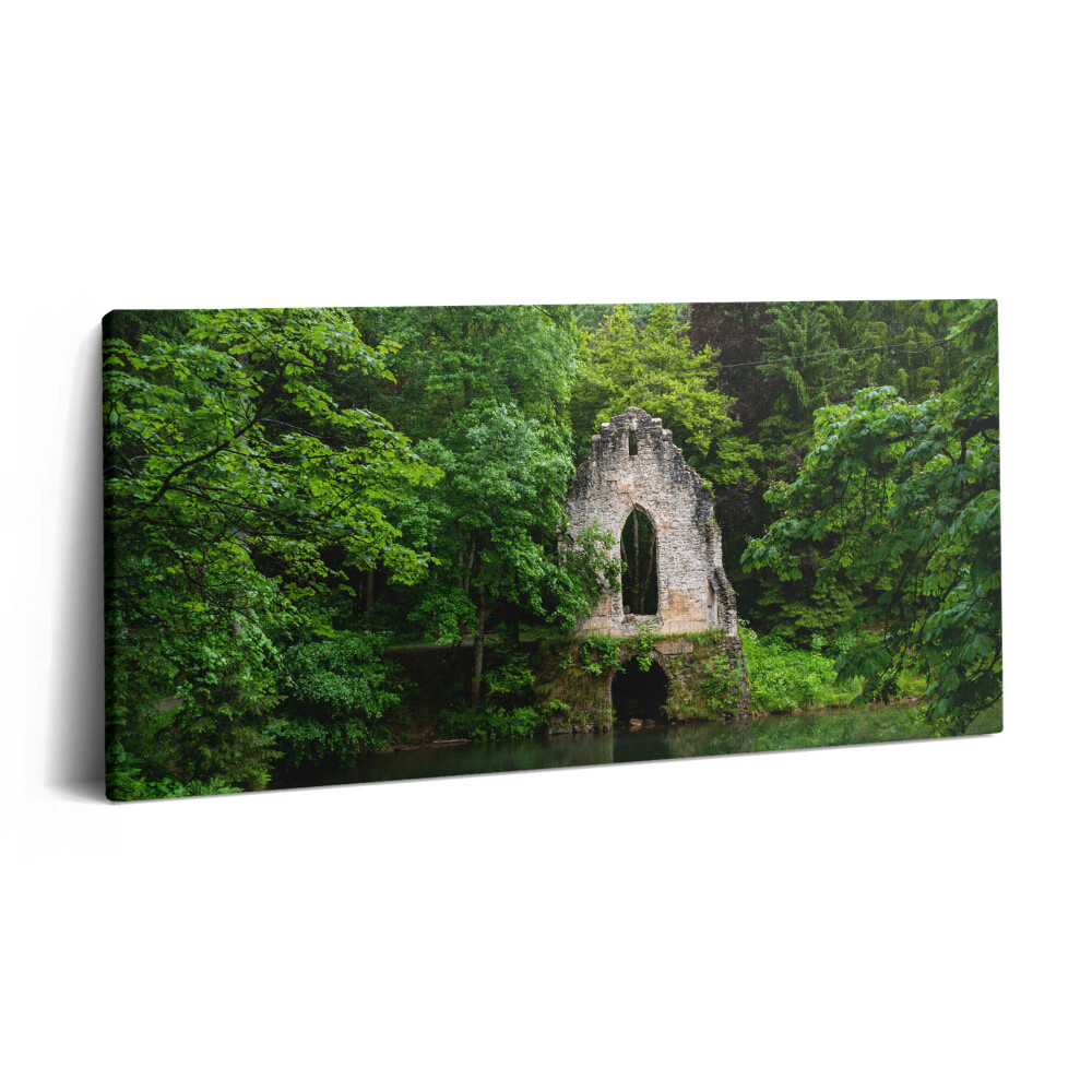 Print pe pânză 140x70 Ruinele vechii capele din Chamonix, Franța