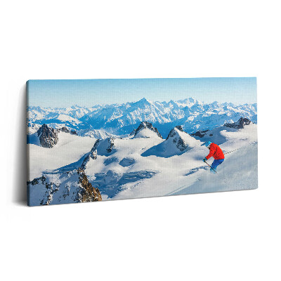 Print pe pânză 140x70 Schi în Alpi