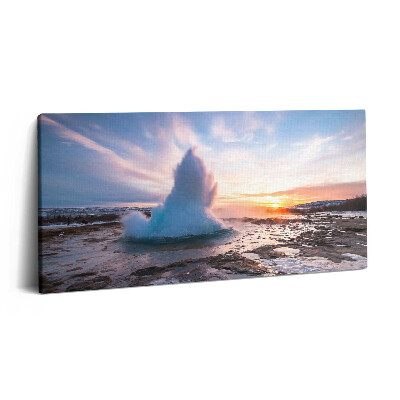 Print pe pânză 140x70 Gheizerul de pe insula Islanda