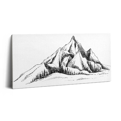Print pe pânză 140x70 Desen de munte