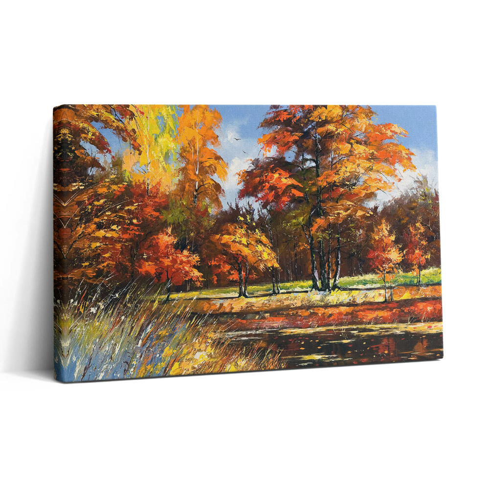 Tablou canvas 30x20 Toamna pictată și râul