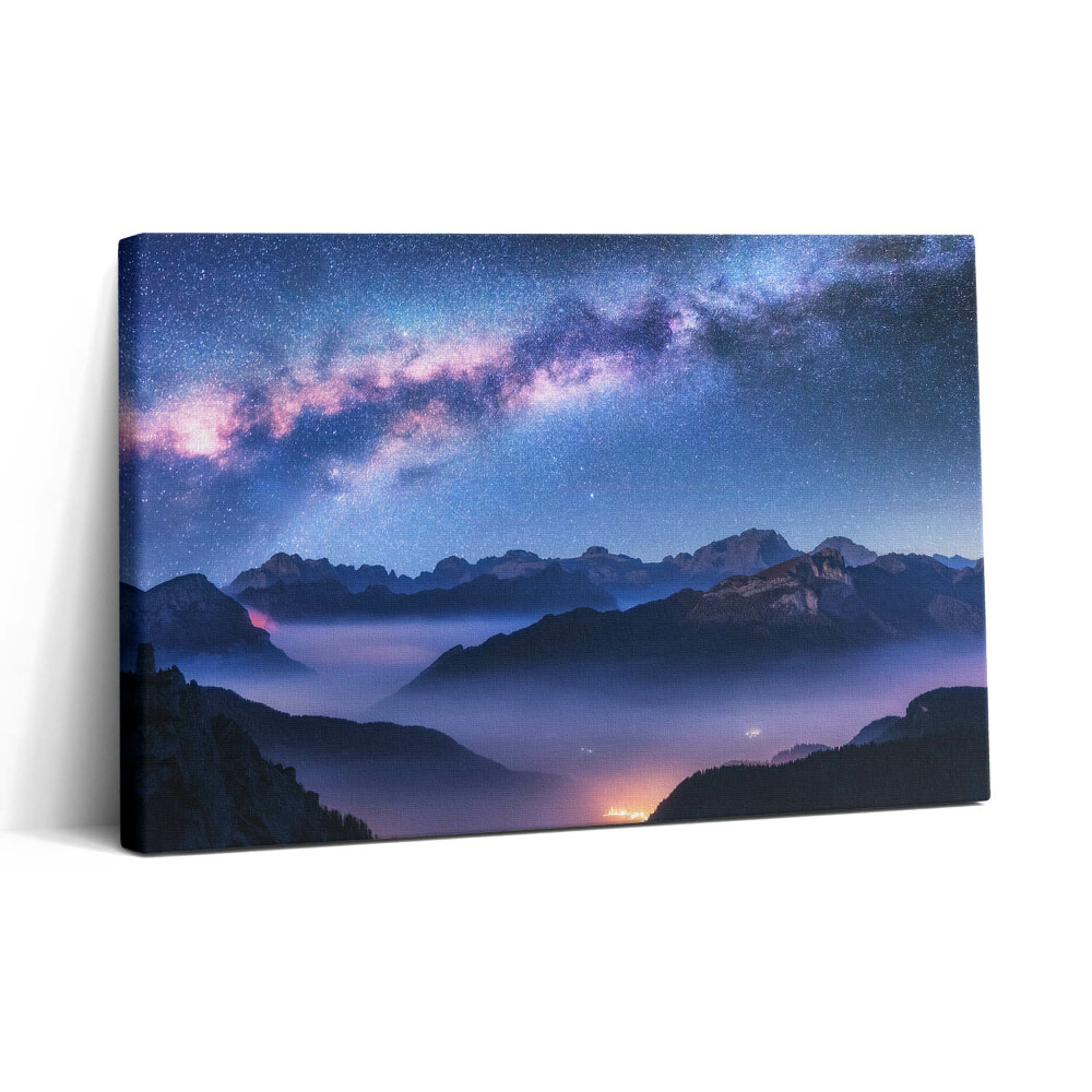 Tablou canvas 30x20 Cer înstelat peste munți