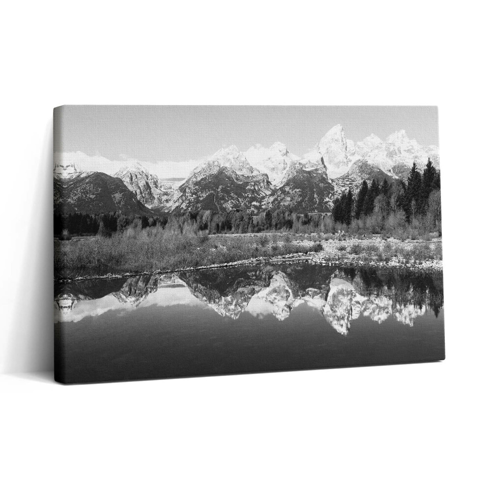 Tablou canvas 30x20 Peisaj montan alb-negru