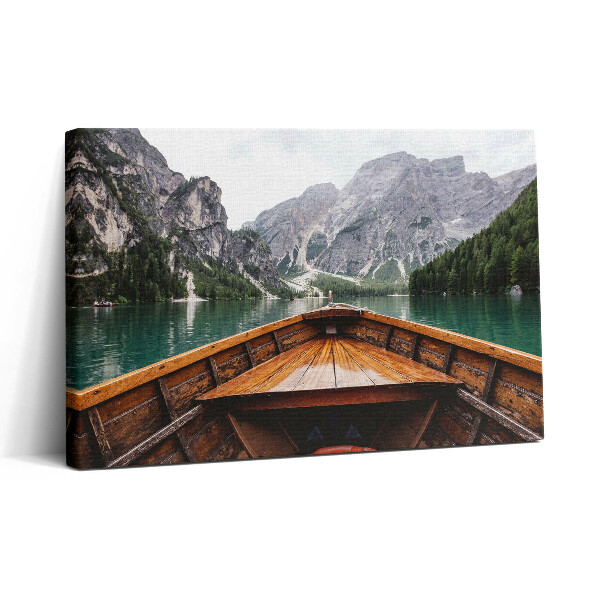 Tablou canvas 30x20 O barcă pe un lac de munte