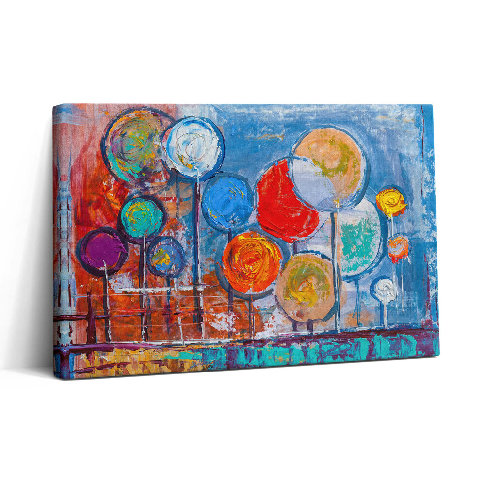 Tablou canvas 30x20 Abstracție - cercuri colorate pictate