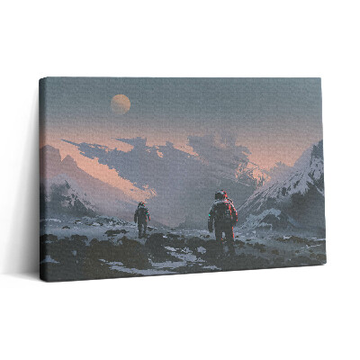 Tablou canvas 30x20 Astronauții și Calea Lactee
