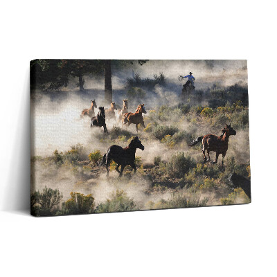 Tablou canvas 30x20 O turmă de cai în galop