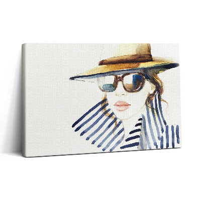Tablou canvas 30x20 Acuarelă - femeie cu ochelari