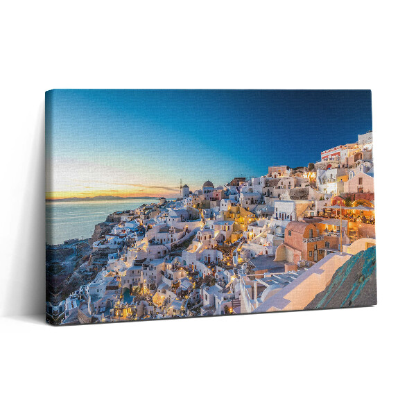 Tablou canvas 30x20 Apus de soare în Santorini