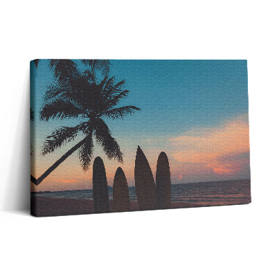 Tablou canvas 30x20 Surfing pe o plajă tropicală
