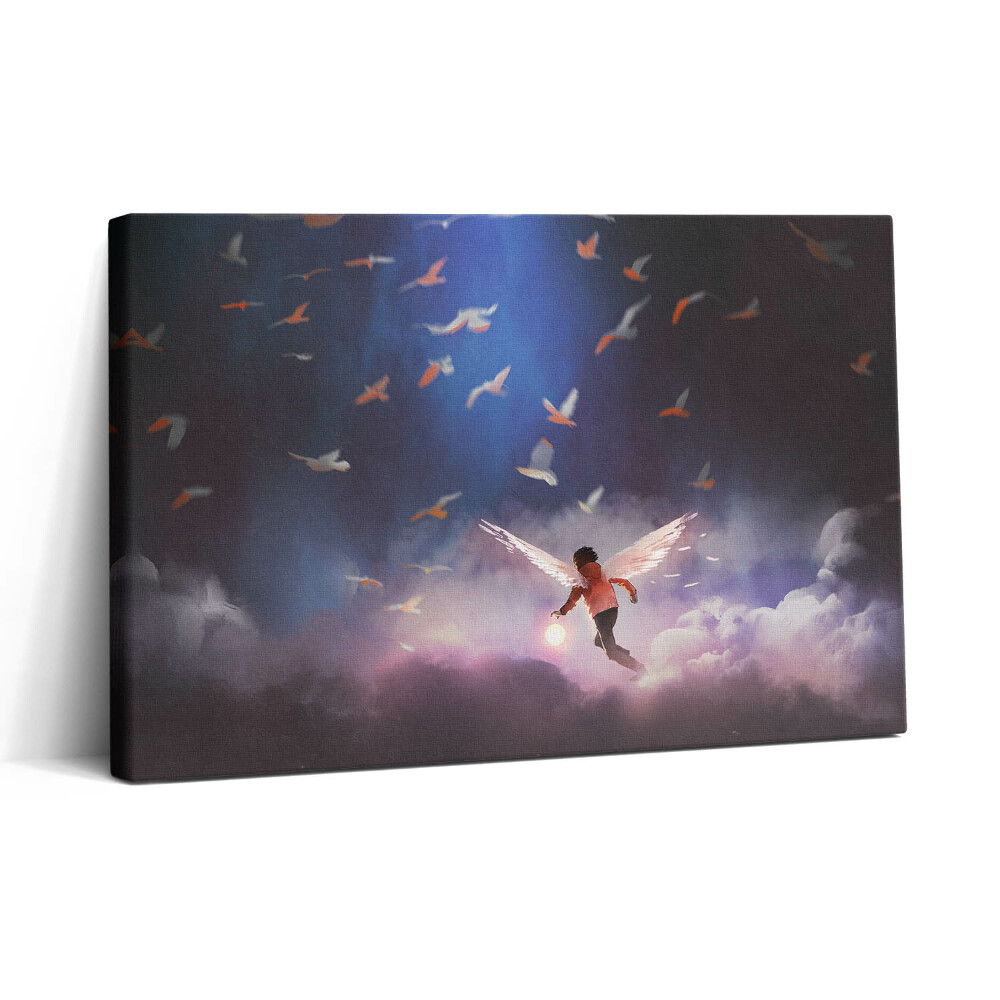 Tablou canvas 30x20 Băiat cu aripi de înger