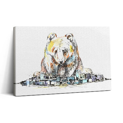 Tablou canvas 30x20 Ursul și orașul abstract