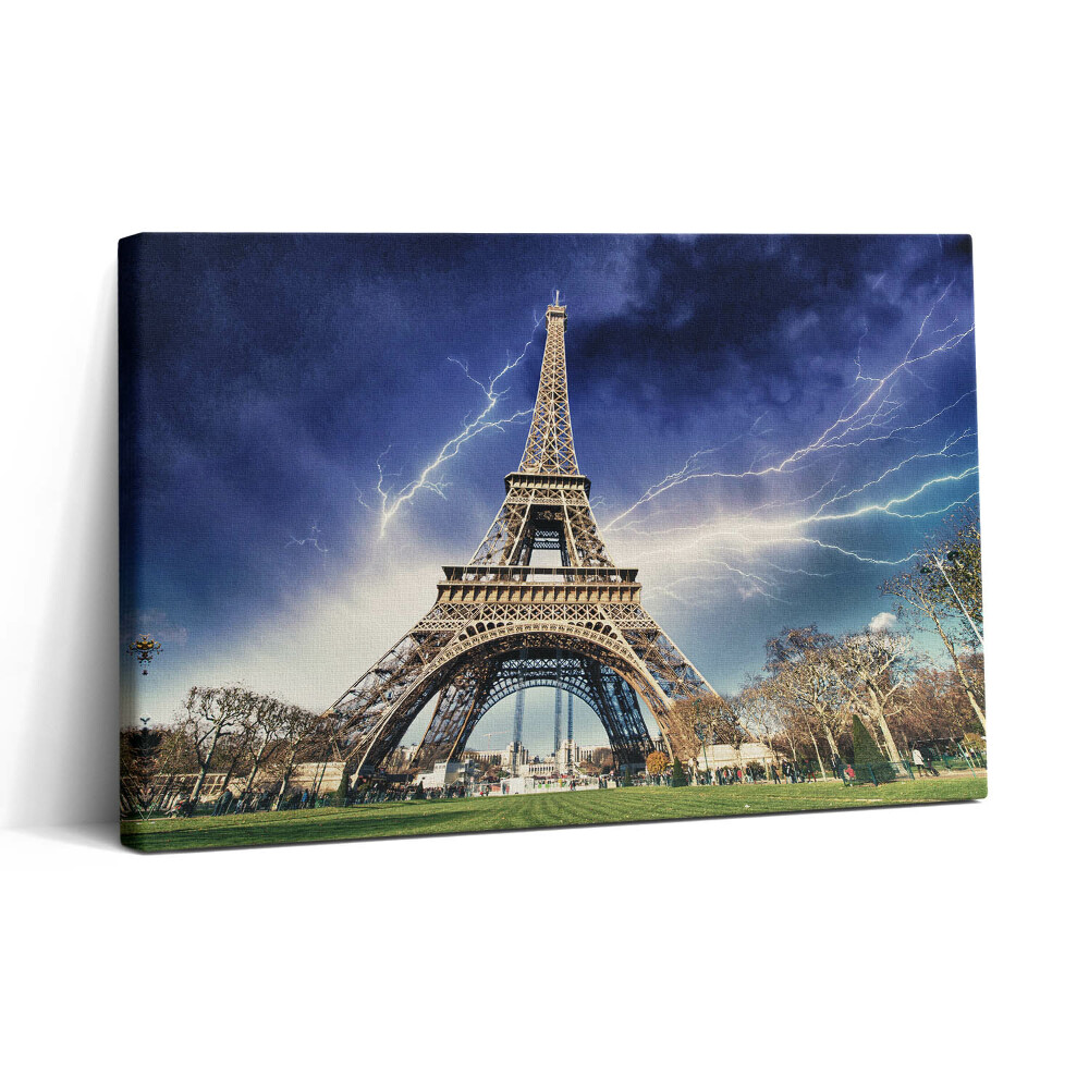 Tablou canvas 30x20 Fulger și furtună pe Turnul Eiffel