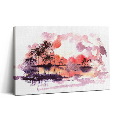 Tablou canvas 30x20 Peisaj tropical în acuarelă