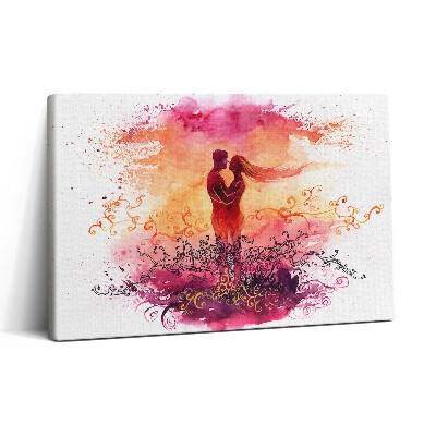 Tablou canvas 30x20 Un cuplu îndrăgostit la apus
