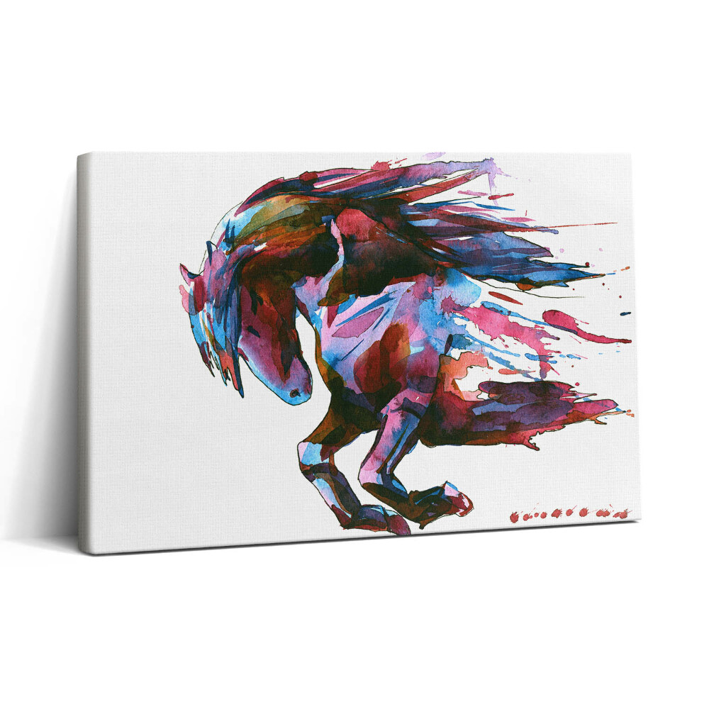 Tablou canvas 30x20 Acuarelă Cap de cal lucrând