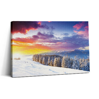 Tablou canvas 30x20 Peisaj montan de iarnă