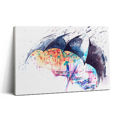 Tablou canvas 30x20 Umbrelă de ploaie, umbrelă de oraș și oraș