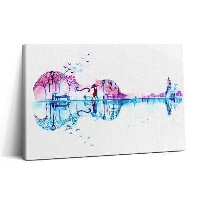 Tablou canvas 30x20 Pictând violoncelul cu parcul