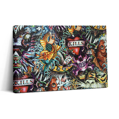 Tablou canvas 30x20 Tatuaje graffiti