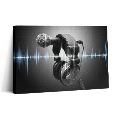 Tablou canvas 30x20 Microfon și căști
