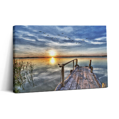 Tablou canvas 30x20 Apus de soare peste lac
