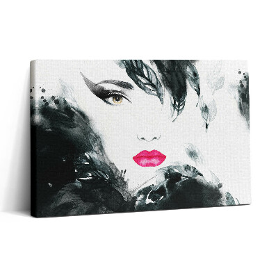 Tablou canvas 30x20 Portretul unei femei cu buze roșii