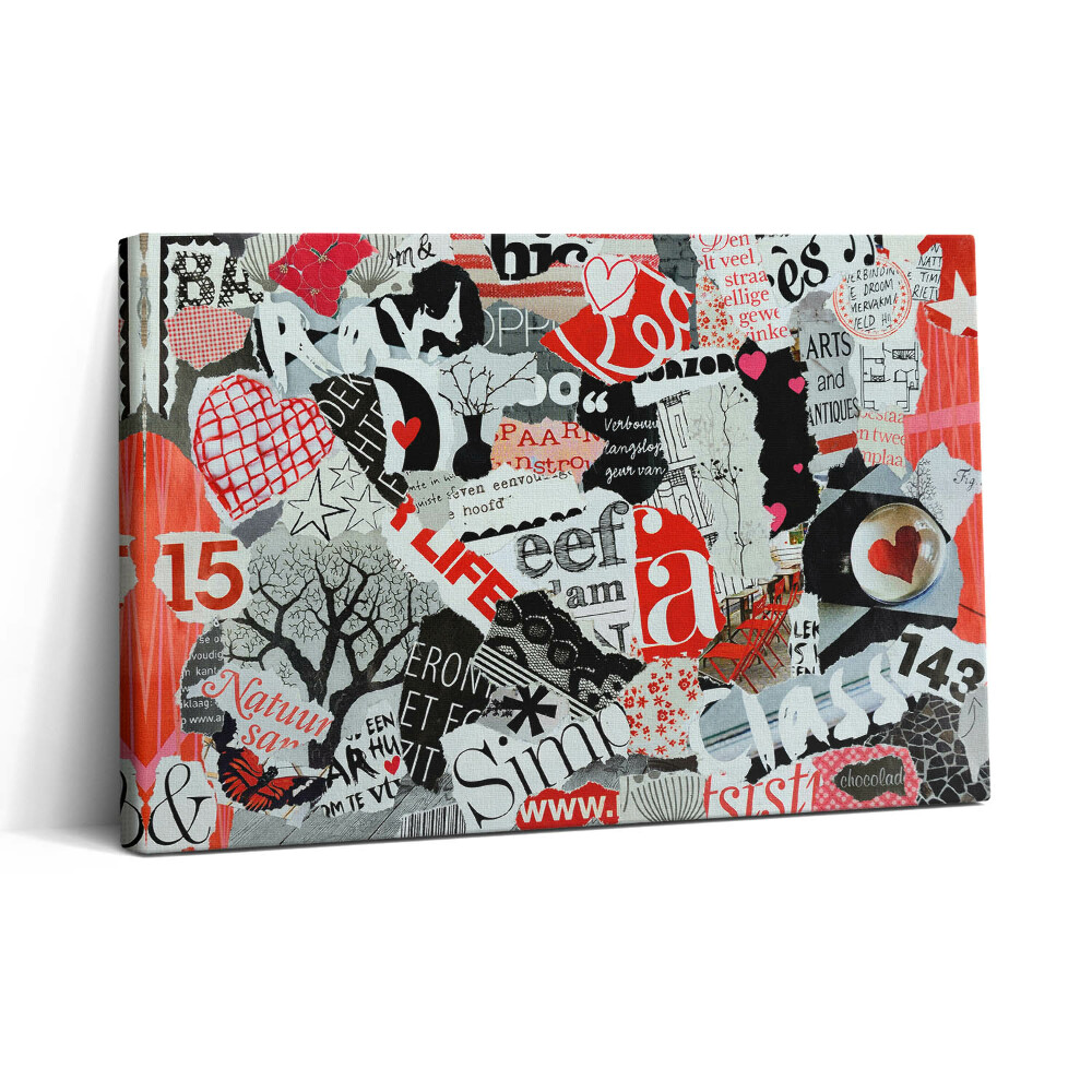 Tablou canvas 30x20 Moodboard cu inimioare