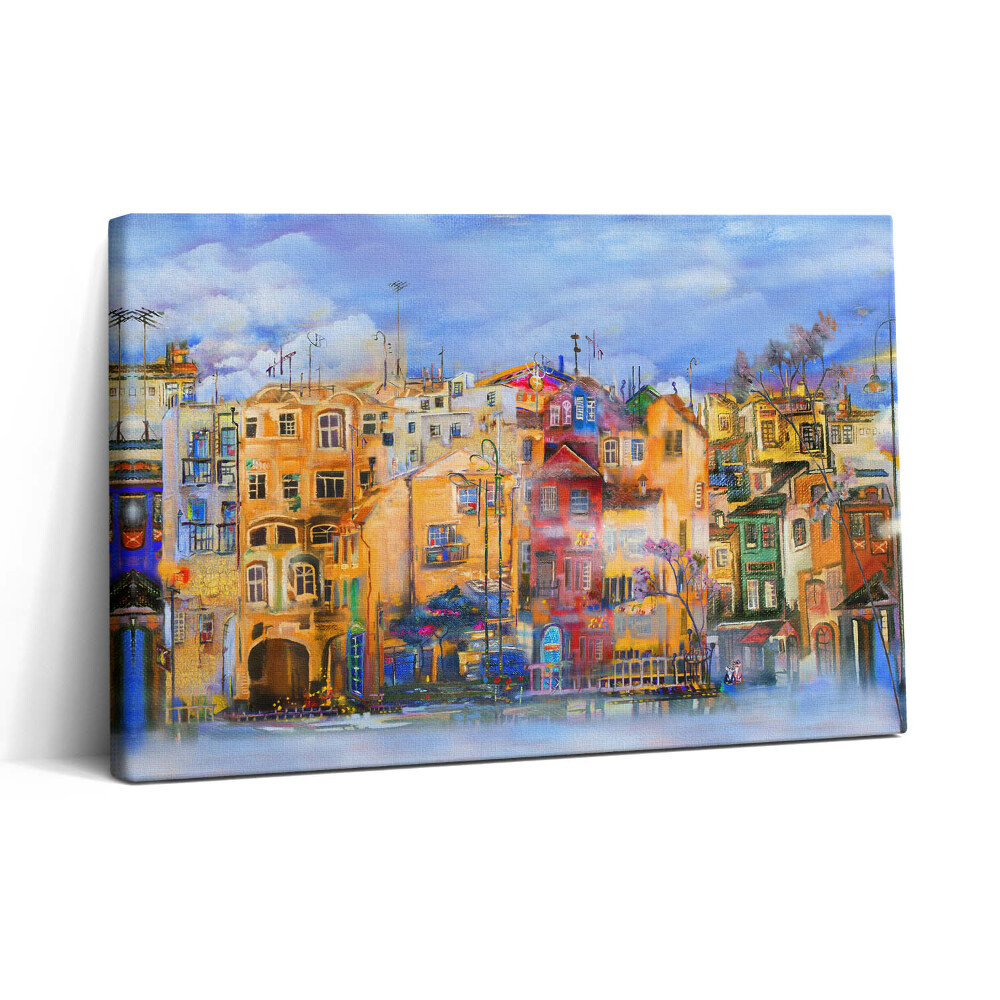 Tablou canvas 30x20 Pictură în ulei care înfățișează arhitectura orașului