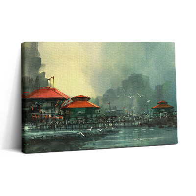 Tablou canvas 30x20 Sat de pescari