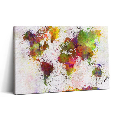 Tablou canvas 30x20 Hartă a lumii în acuarelă
