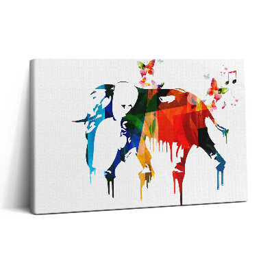 Tablou canvas 30x20 Elefant pictat colorat