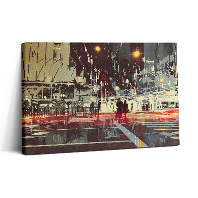 Tablou canvas 30x20 Scenă de oraș nocturnă