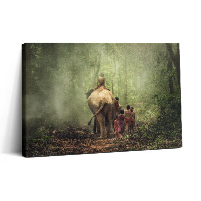 Tablou canvas 30x20 Copii și un elefant