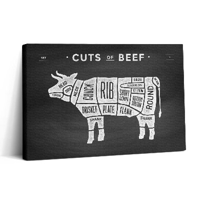 Tablou canvas 30x20 Poster cu vacă - Măcelar de vită