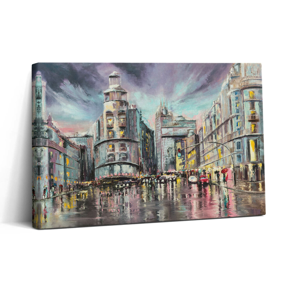 Tablou canvas 30x20 Orașul ploios – O plimbare în ploaie
