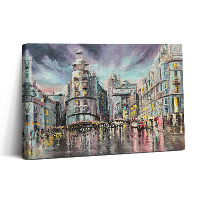 Tablou canvas 30x20 Orașul ploios – O plimbare în ploaie