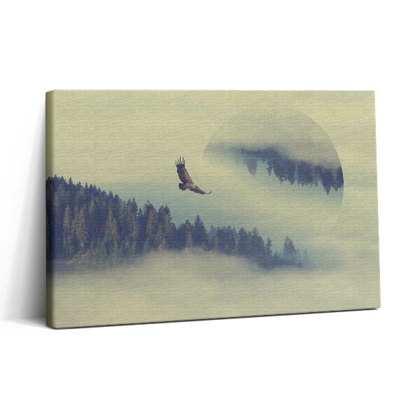 Tablou canvas 30x20 Pădure încețoșată și vultur